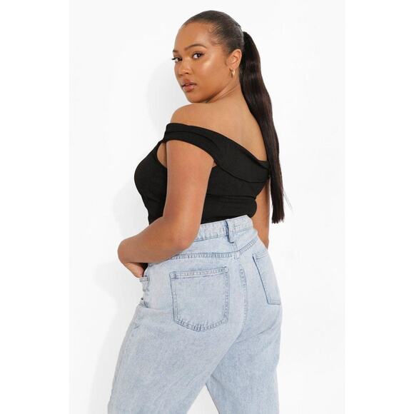 Boohoo Plus Bardot Dip Hem Corset Sage Size 12 NWT - Picture 2 of 7